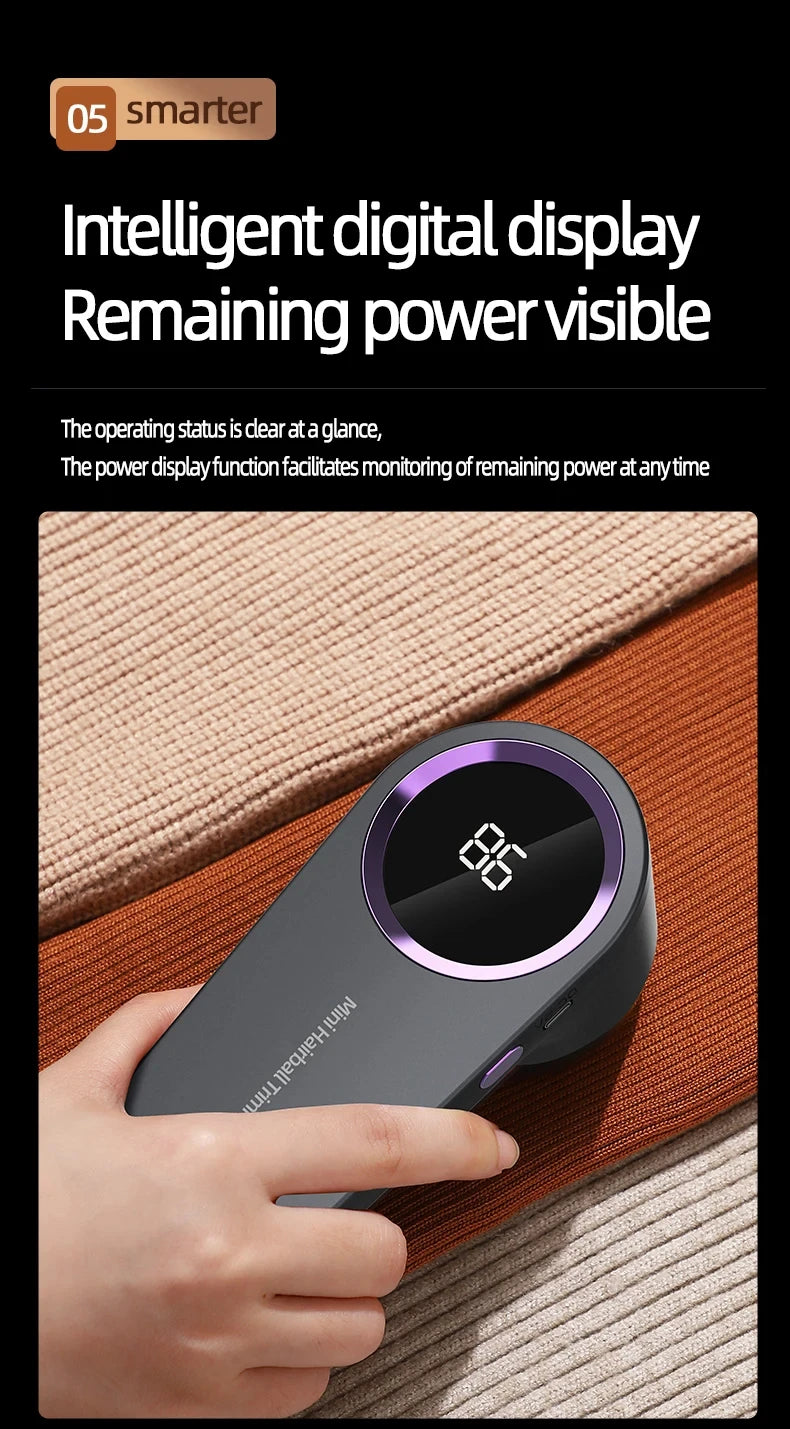 HOMEFISH LED Digital Electric Lint Remover USB Rechargeable Fabric Shaver for Sweater Clothing Pellet Fluff Remover Dropshipping