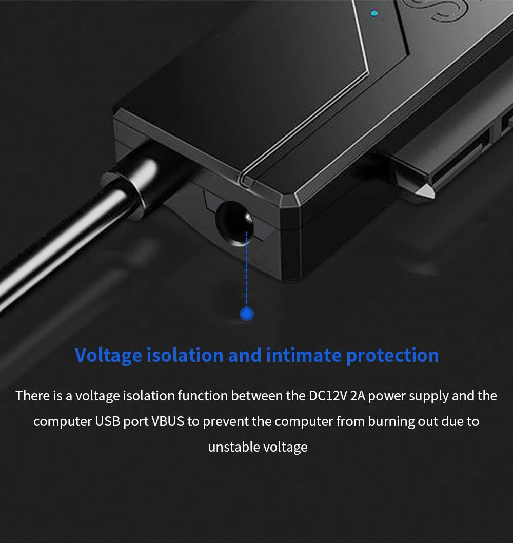 TISHRIC USB Sata Cable USB 3.0 To 22Pin Sata Adapter Support 3.5 2.5 Inch External HDD SSD Hard Drive External Hard Disk Reader