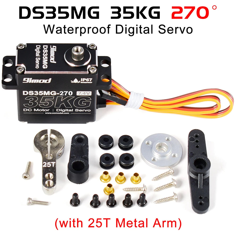 9imod DS35MG 35kg Waterpoof Servo 180°/270° Full Aluminum Case Stainless Steel Gear High Torque for 1/6 1/8 1/10 1/12 RC Car DIY