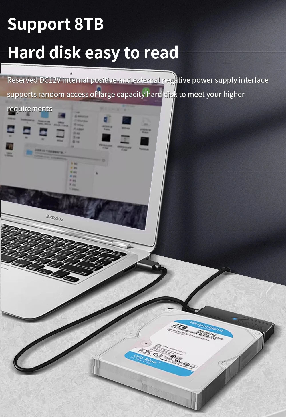 TISHRIC USB Sata Cable USB 3.0 To 22Pin Sata Adapter Support 3.5 2.5 Inch External HDD SSD Hard Drive External Hard Disk Reader