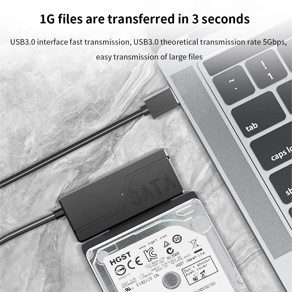 TISHRIC USB Sata Cable USB 3.0 To 22Pin Sata Adapter Support 3.5 2.5 Inch External HDD SSD Hard Drive External Hard Disk Reader
