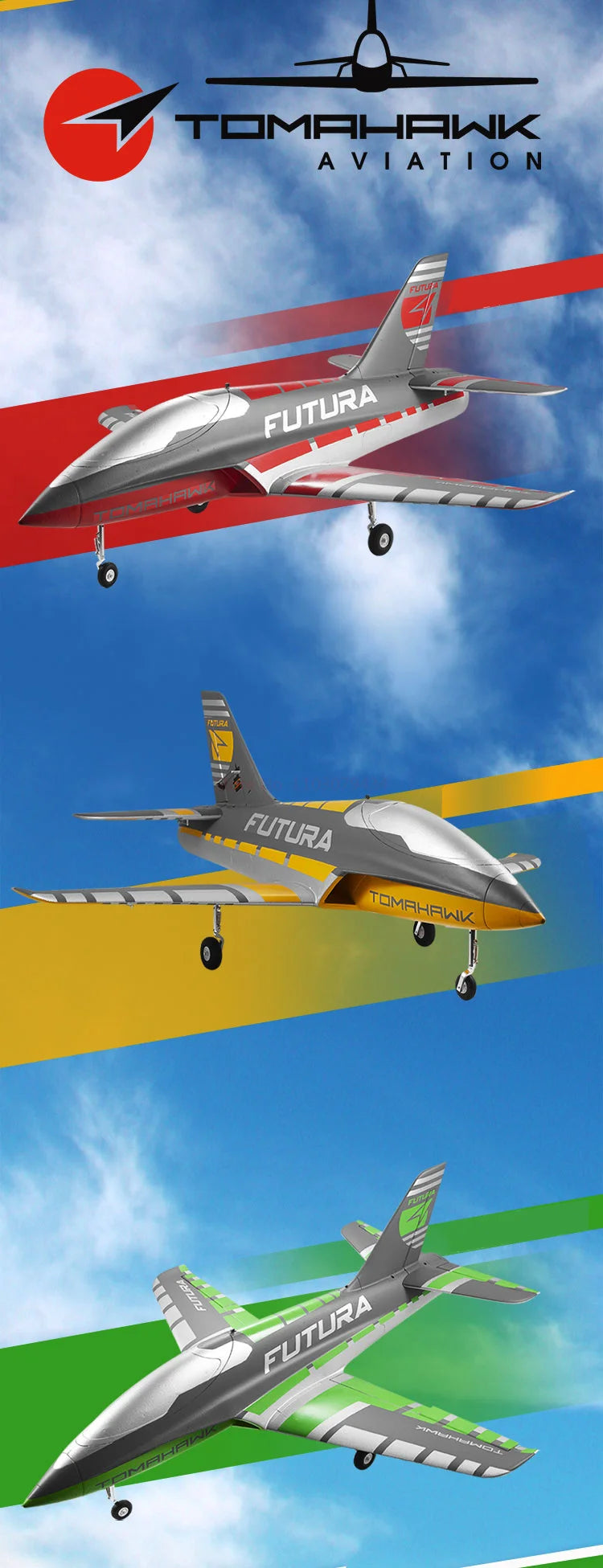 FMS RC Airplane 64mm Futura Tomahawk With Flaps Sport Trainer Ducted Fan EDF Jet 3 Color Model Hobby Plane Aircraft Avion PNP