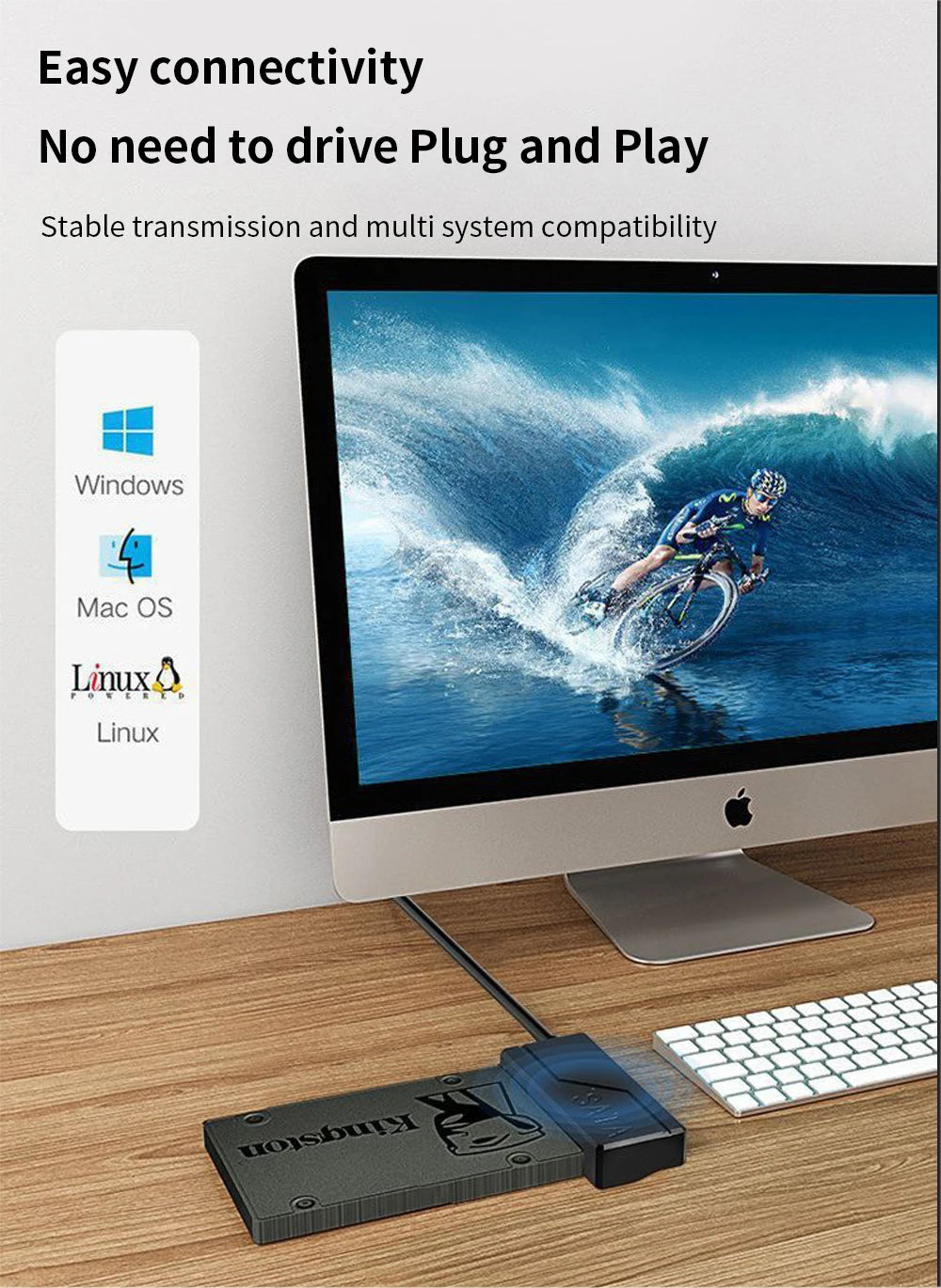 TISHRIC USB Sata Cable USB 3.0 To 22Pin Sata Adapter Support 3.5 2.5 Inch External HDD SSD Hard Drive External Hard Disk Reader