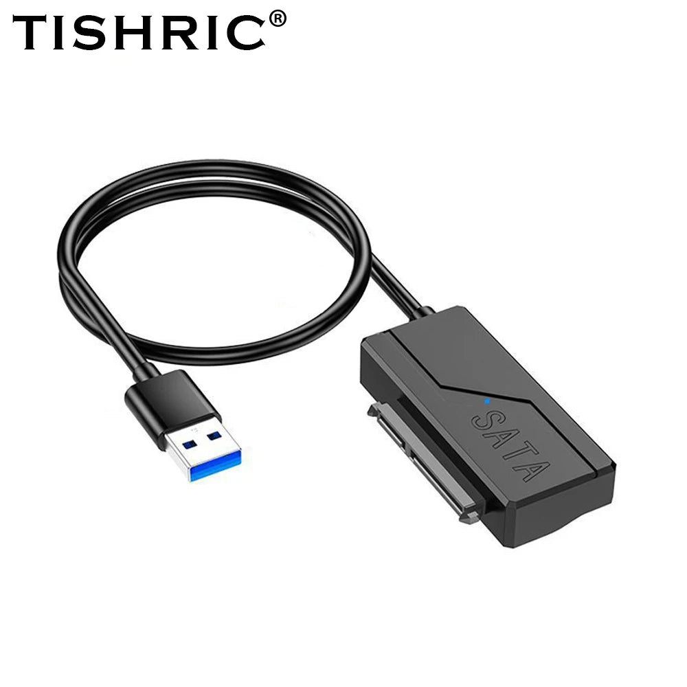 TISHRIC USB Sata Cable USB 3.0 To 22Pin Sata Adapter Support 3.5 2.5 Inch External HDD SSD Hard Drive External Hard Disk Reader