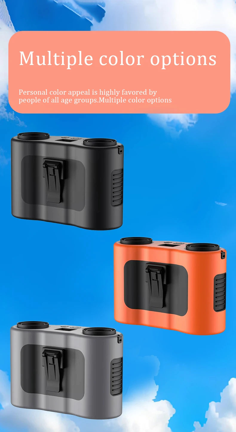 Portable Waist Clip Fan Wearable Mini USB Rechargeable Hanging Fan for Outdoor Working Double Air Outlet Waist Fan 20000Mah