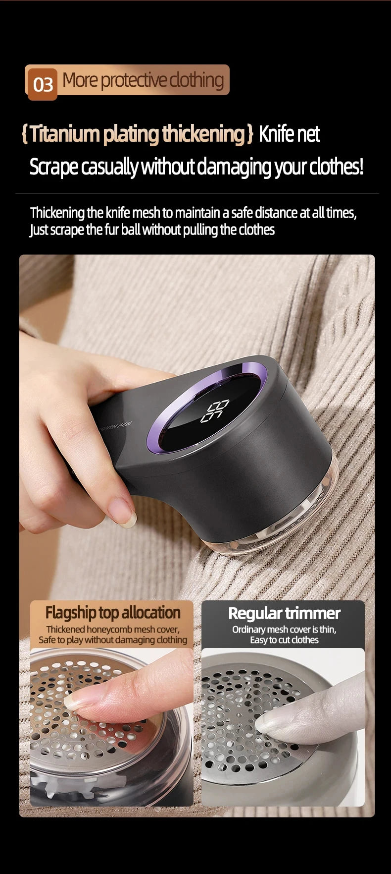 HOMEFISH LED Digital Electric Lint Remover USB Rechargeable Fabric Shaver for Sweater Clothing Pellet Fluff Remover Dropshipping