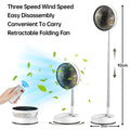 Remote control retractable folding vertical fan USB outdoor camping convenient fan 180 °+90 ° shaking 8-inch desktop fan