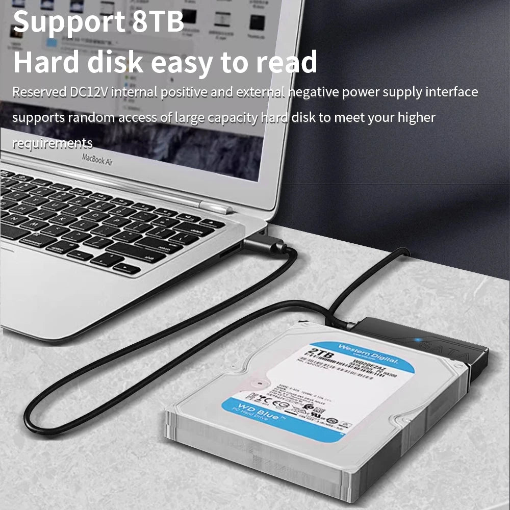 TISHRIC USB Sata Cable USB 3.0 To 22Pin Sata Adapter Support 3.5 2.5 Inch External HDD SSD Hard Drive External Hard Disk Reader