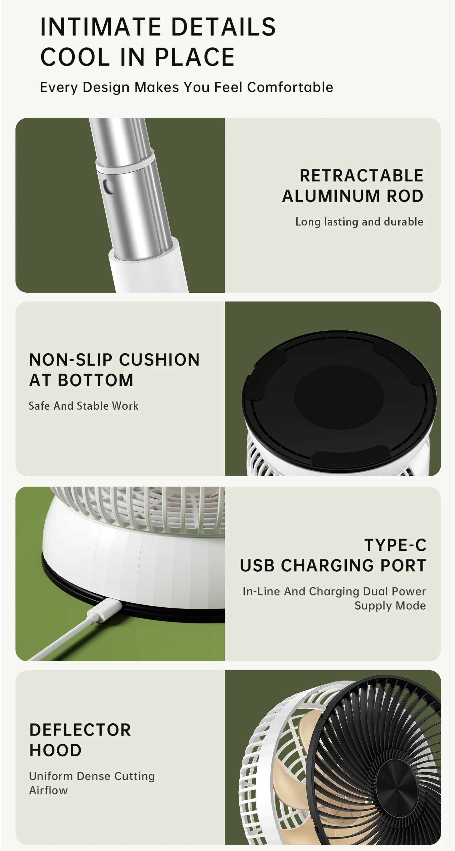 Remote control retractable folding vertical fan USB outdoor camping convenient fan 180 °+90 ° shaking 8-inch desktop fan